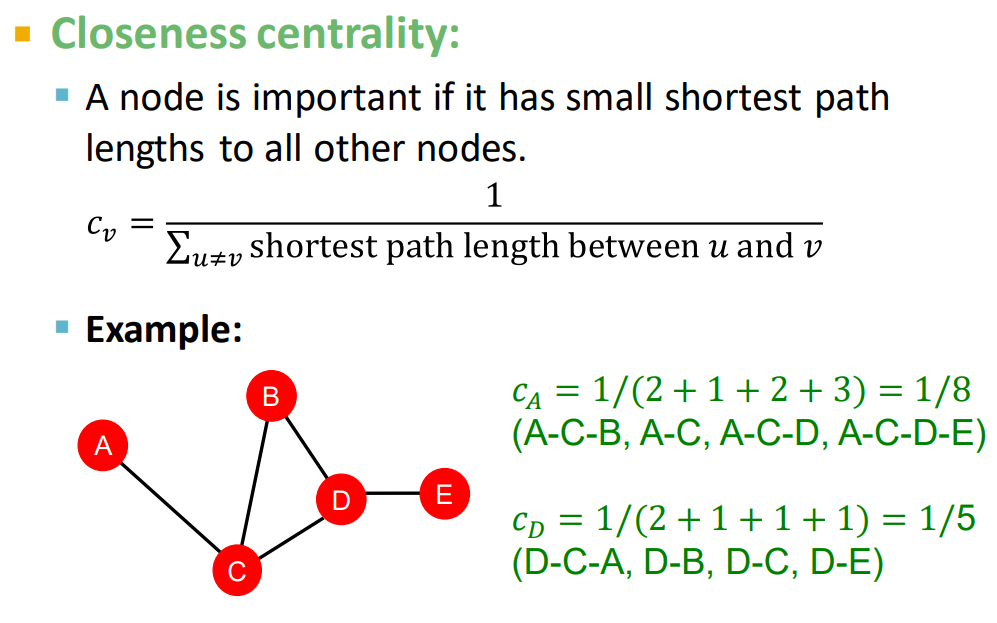 closeness centrality